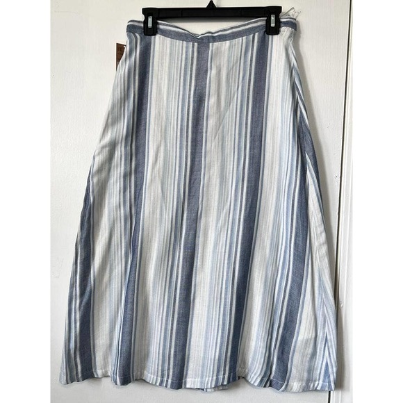 Cremieux Midi Skirt Striped with Accent Buttons, Size 4 New With Tag - Picture 4 of 7